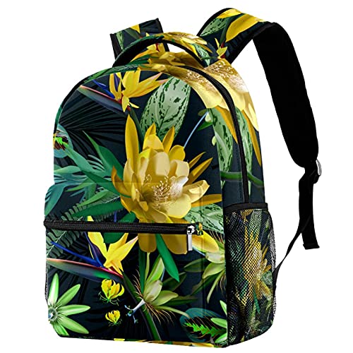 Mochila para portátil de cactus tropical con estampado resistente de flores y hojas