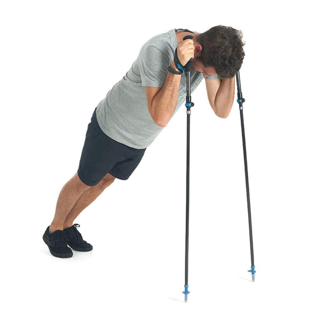 work out Bastón de Senderismo Bastón de Trekking Plegable Anti-Choque Ultra Ligero Ajustable Bastones de Marcha para Practicar SenderismoCaminar Viajar 1 par