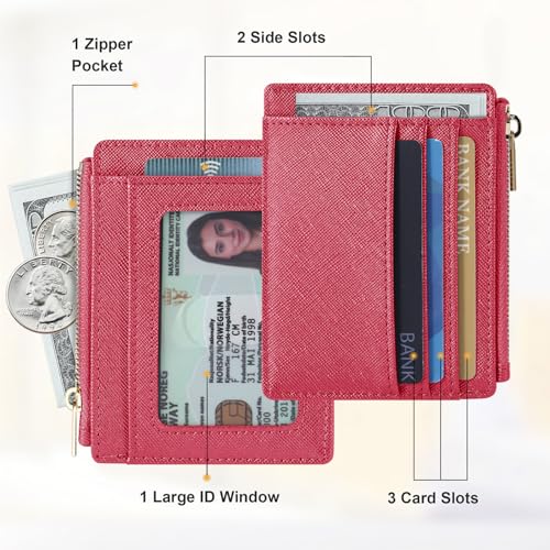 Image of Sodsay Card Case Slim Front Pocket Wallet for Women Credit Card Holder with Keychain | Slim, Front Pocket, Credit Card Holder, with Keychain