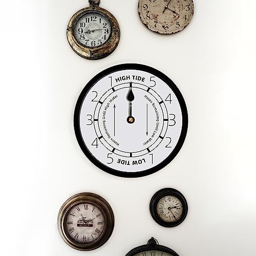 Piecesbeach 10 Inch Tide Clock Atlantic High Tide Low Tide Time And Tide Clocks Beach Boat Clock Nautical Coast Decor Sailboat Clock Captain Clock Tide Clocks For East Coast Nautical Wall Clock #TOP2