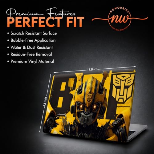 Image of NoWorries Laptop Skin for 15.6 & 14 Inch Laptop | Motivational, Superhero, Sports & Graphic Design Laptop Sticker Wrap | Premium Vinyl Laptop Cover (Bumble bee, 13.5 x 9.5inches)