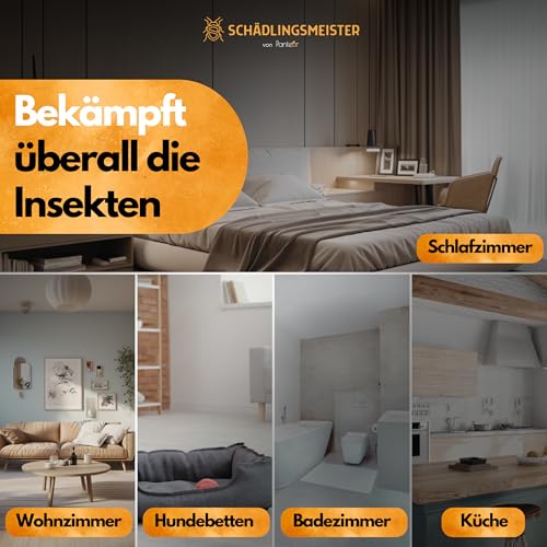 Fogger Abwehrspray – Abwehrmittel gegen Insekten – Mit Zitroneneukalyptusöl – Wirkt gegen Schaben, Flöhe, Motten, Milben, Wanzen & mehr – Insekten Vernebler – Made in Germany (2x150ml)