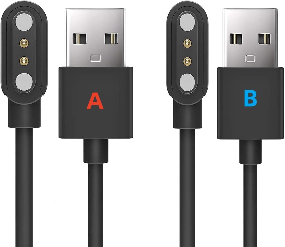 Universal 2‑Pin Magnetic Smartwatch Charger Cable (Pack of 2) – USB Charging Accessory for Boat, FireBoltt, Fastrack, Noise, Nothing; Compatible Pin Pitch 2.5–3 mm, 2.84 mm Connector-picture-27