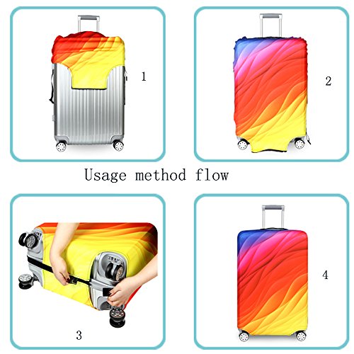 Yekeyi Travel Suitcase Protector Zipper Suitcase Cover Washable Print Luggage Cover 18-32 Inch #TOP1