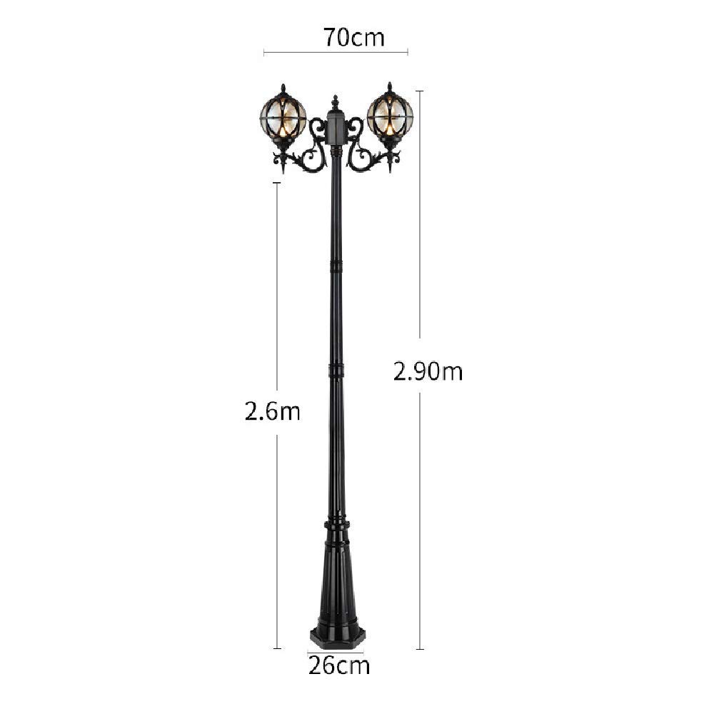 Latarnie zewnętrzne, 2-światła Ścieżka Lampa drogowa Kula Patio Krajobraz Latarnie uliczne Zewnętrzna wodoodporna szklana kula Lampa na cokole Kolumna Światła słupkowe Amerykański dom mieszkalny Taras