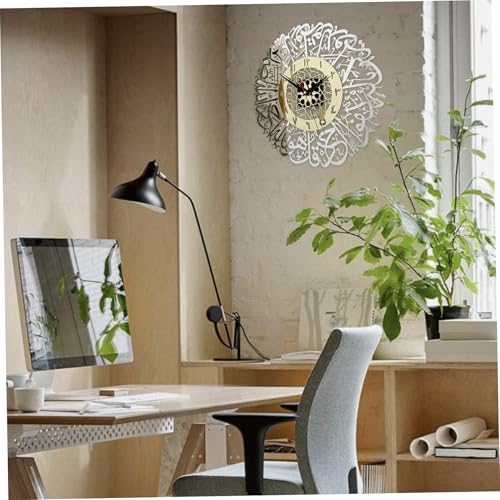 Horloge murale arabe acrylique silencieuse pour grand mur