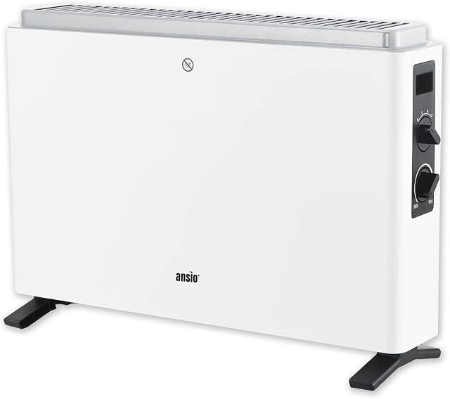 ANSIO Heater 2000W Convector Heater with 3 Heat Settings , Electric Heater with Adjustable Thermostat , Portable Heater, Space Heater, Room Heater with Overheat Protection