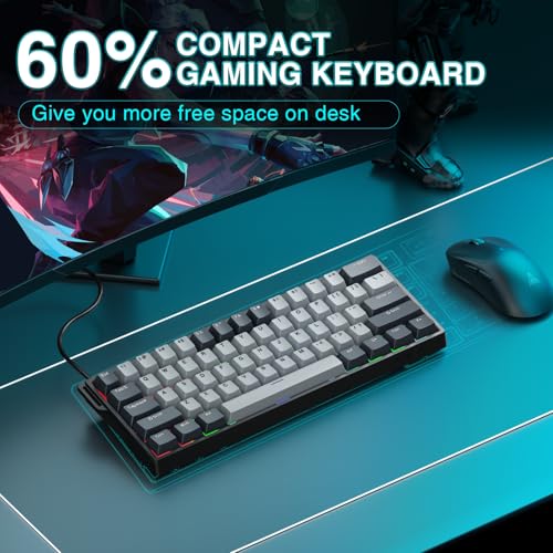 Image of AULA WIN60 HE PRO 60% Mechanical Gaming Keyboard Wired, Magnetic Switch Hot Swappable, Adjustable Actuation Rapid Trigger Mode, 8000Hz Polling Rate, RGB Small Keyboard 60 Percent Compact Design for PC