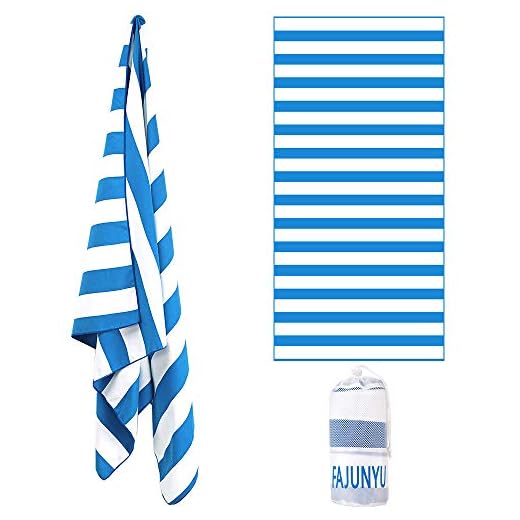 FAJUNYU Microfiber Beach Towel Oversized Quick Dry Beach Towel, Large 63"x31" Sand Free Lightweight Towel for Beach, Travel, Swim, Pool,Outdoor Sports and Workout&Fitness