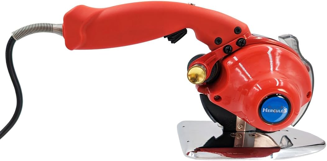 Hercules HRK-100 5-Speed Electric Rotary Cutter for Cloth, Leather, Natural and Synthetic Fabrics – 4 Inch Single & Multi-Layer Round Knife Cutting Machine