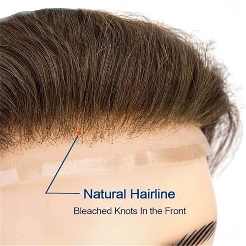 Ligne frontale masculine dégarnie solution patch cheveux marron #7 en dentelle