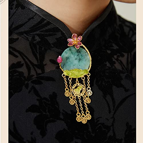 spille gio Moda delle signore ed eleganti accessori Jade Lotus Lotus a forma di foglia a forma di spilla di lusso Banchetto di lusso Banchetto Banchetto gioielli Accessori di Abbigliamento