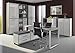 Produktbild moebel-dich-auf Komplettes Arbeitszimmer - Büromöbel Komplett Set Plus Modell 2020 Maja Set+ in Platingrau/Weißglas (Set 7)