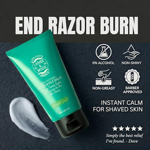 Image of Best After-shave Balm, Emerald Grove Scent, Premium Aftershave Lotion, Soothes and Moisturizes Face after shaving, Does Not Dry The Skin, Eliminates Razor Burn For A Silky Smooth Finish