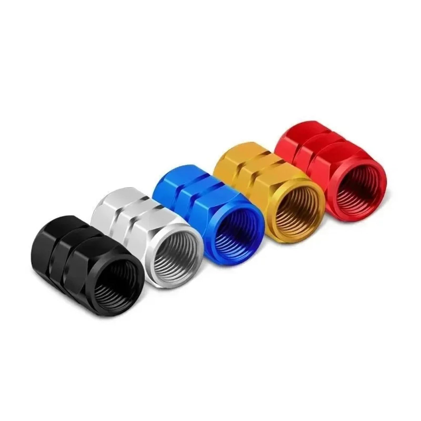 4 tappi per valvole dei pneumatici in alluminio, ermetici, antipolvere, per auto, camion, bici (rosso, 4 pezzi)