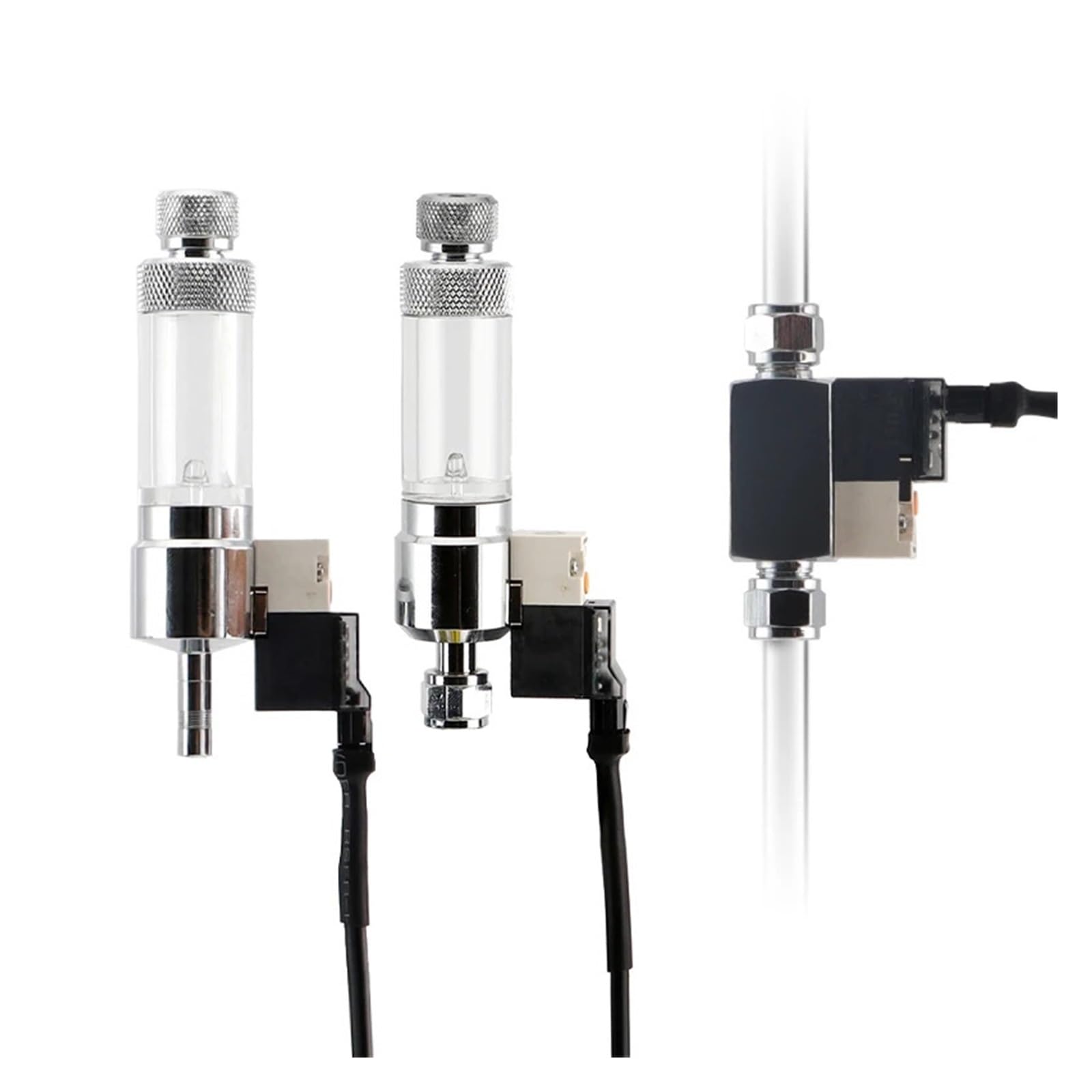 Regulador Contador de Burbujas CO2 for Acuario, Sistema Control reacción con válvula solenoide, Dispositivo medición dióxido Carbono(Quick Twist Version)