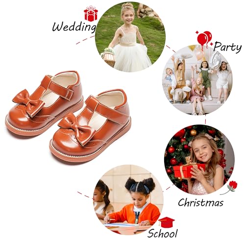 Image of PHIRAMIN Toddler Girl Mary Jane Dress Shoes-Little Girl School Uniform Shoes for Wedding Party