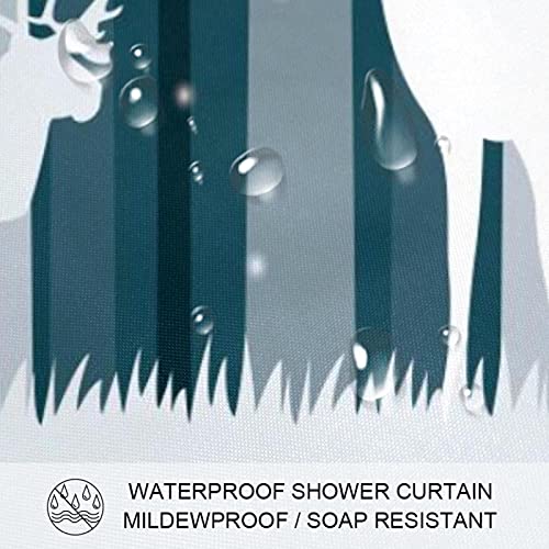 Rideau de douche caribou imperméable pour éviter les éclaboussures au sol - 4