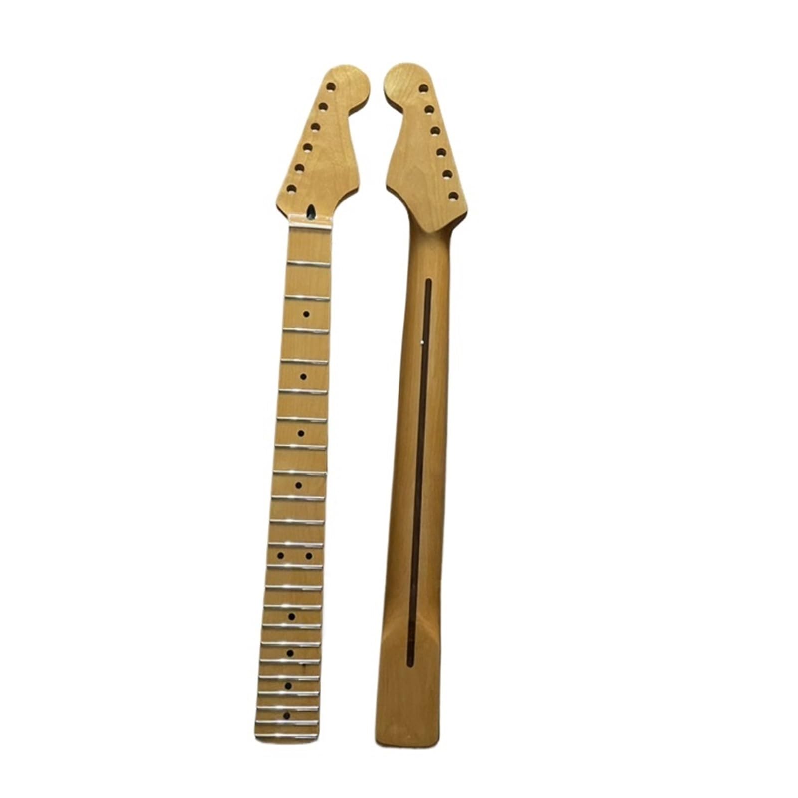 Guitar Neck Set 6 String 22 Fret Maple Neck With Yellow Glossy Small End Suitable For ST Electric Guitar DIY Accessories(With line)