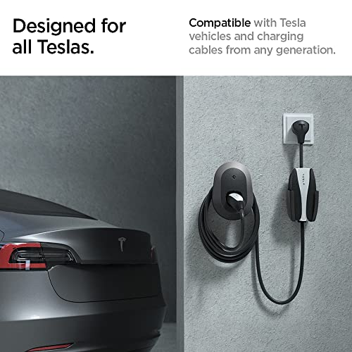 Image of Spigen Bespoke All-in-One Cable Organizer Wall Mount - Dark Silver | Designed for All Tesla Mobile Charger Cable [Model 3 /Y /YL /X /S 2026 /2025 /2024 /2023 /2022]