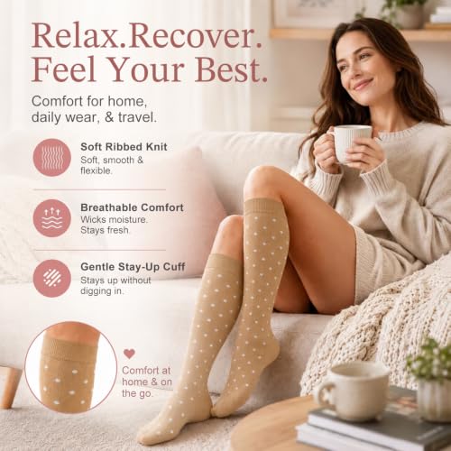 Image of Laite Hebe 4 Pairs-Compression Socks for Women&Men Circulation-Best Support for Nurses,Running,Athletic