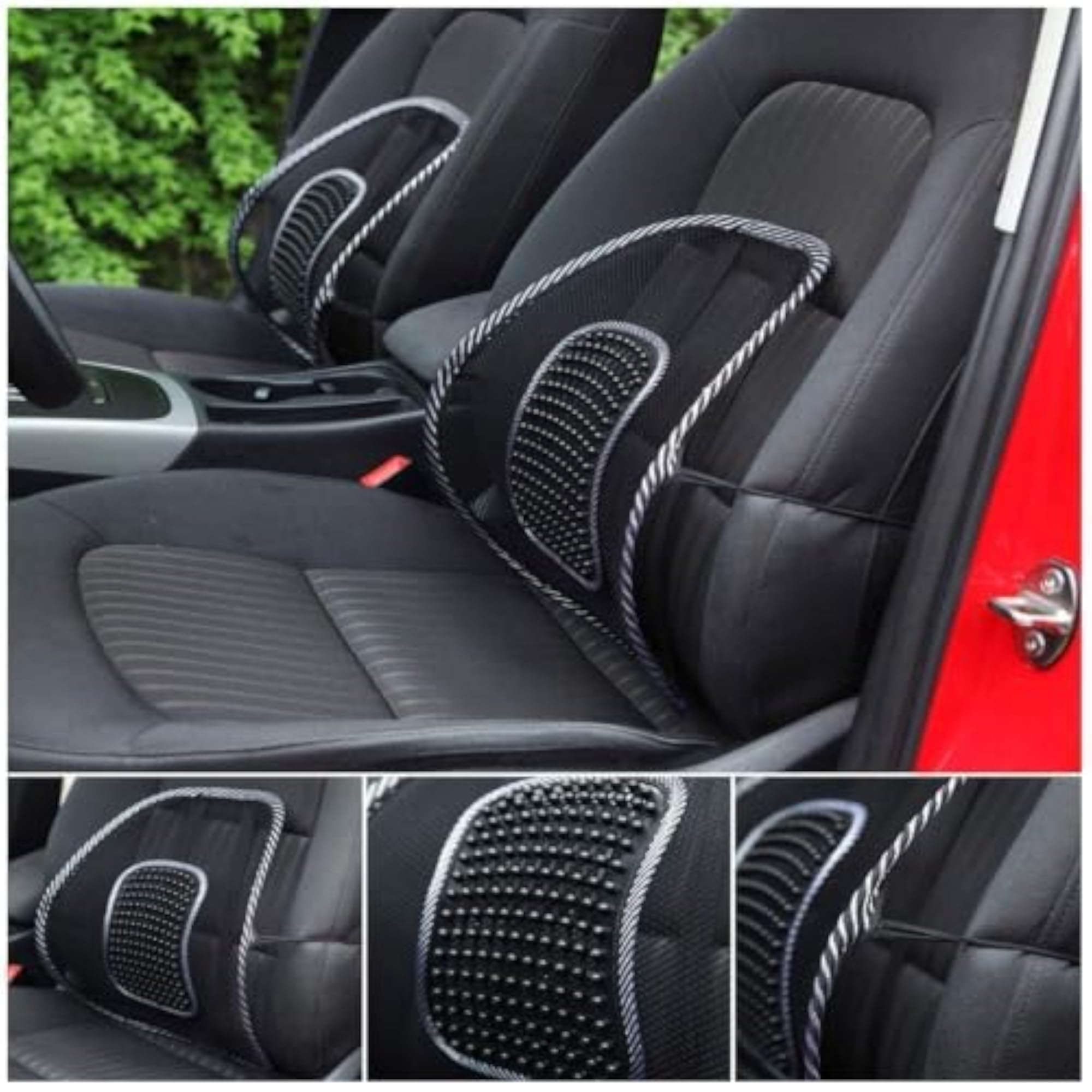 Mesh Ventilation Back Rest with Lumbar Support Cushion Pad