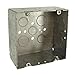 Hubbell-Raco 8265 2-1/8-Inch Deep, 3/4-Inch and 1-Inch Side Knockouts Welded 4-11/16-Inch Square Box Gray