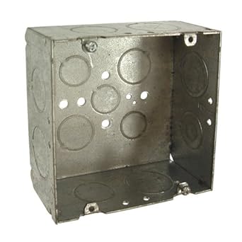 Hubbell-Raco 8265 2-1/8-Inch Deep, 3/4-Inch and 1-Inch Side Knockouts Welded 4-11/16-Inch Square Box