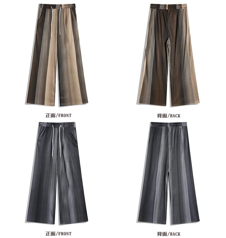 Men's Pants American Pleated Casual Loose Wide-Leg Weekend Commute Trouser4