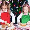 4 Sets Christmas Kids Apron and Chef Hat Boys Girls Aprons with 2 Pockets Hats Cooking Kitchen Painting Baking Wear (Classic) #5
