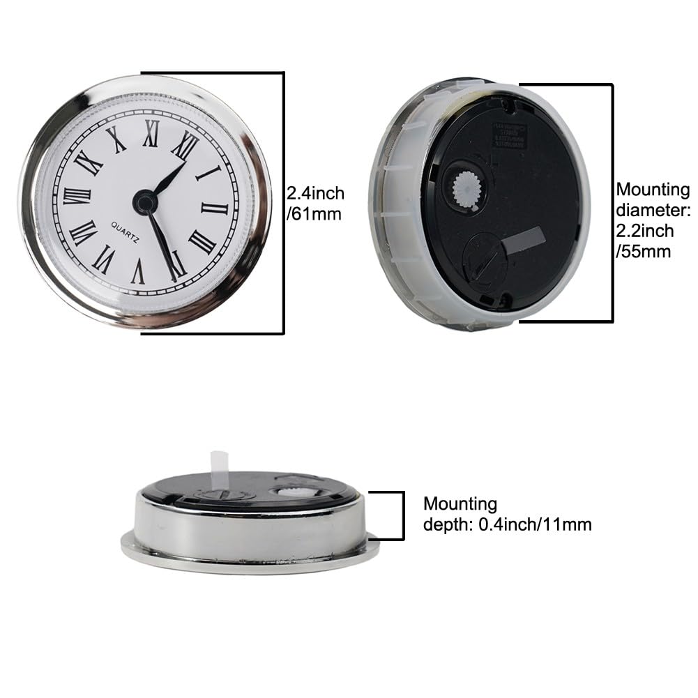 Mini horloge à quartz ronde 61 mm avec insert de 61 mm