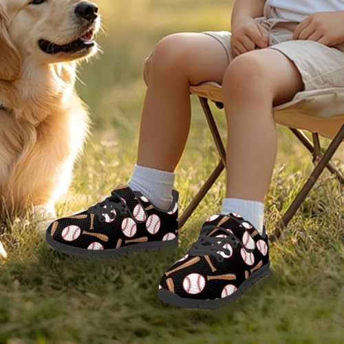 Kids Shoes, Boys Girls Sneakers Lightweight Athletic Walking/Running Tennis Shoes(Little Kid/Big Kid) Baseball Pattern3