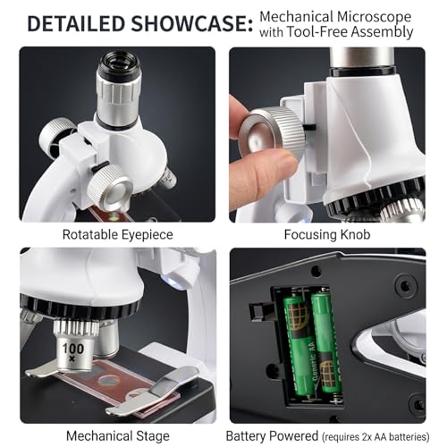Microscope pour enfants 1200X pour s'éloigner des écrans grâce aux sciences - 6