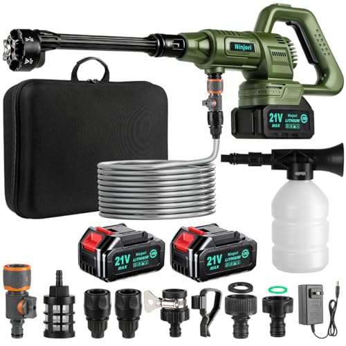Max 1100PSI 3.0 GPM Battery with Multi-3 Level Adjustment, 6-in-1 Nozzle & Foam Cannon, 26.2 ft Hose...