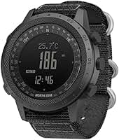 CakCity Relógio tático militar masculino - relógio esportivo ao ar livre com bússola, barômetro, altímetro e contador de passos - relógio de pulso digital de caminhada, nylons, 46mm