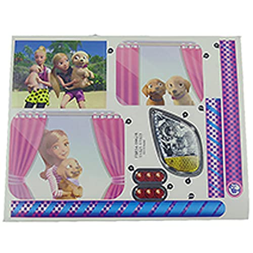 Barbi Replacement Labels for Barbie Doll Dream-Camper Playset - FBR34 ~ Replacement Camper Stickers ~ Set A,Pink, Blue, Green , Red(FBR34-3900-7475)