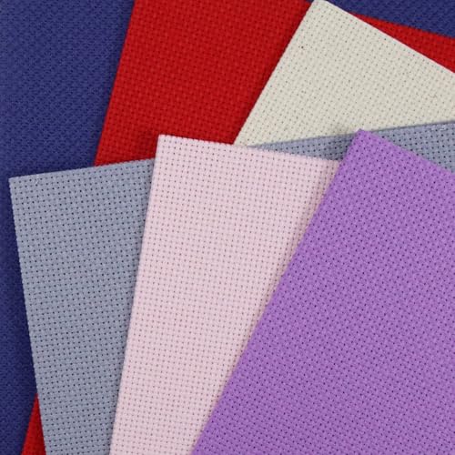 Image of KCS 6 pc of 12 inch x 18 inch (30cmx45cm) Counted Cotton Aida Cloth Cross Stitch Fabric (14CT-J)