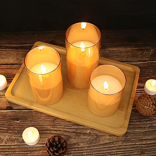 Genswin Rechargeable Led Flameless Flickering Glass Candles With Remote Timer thumb #2