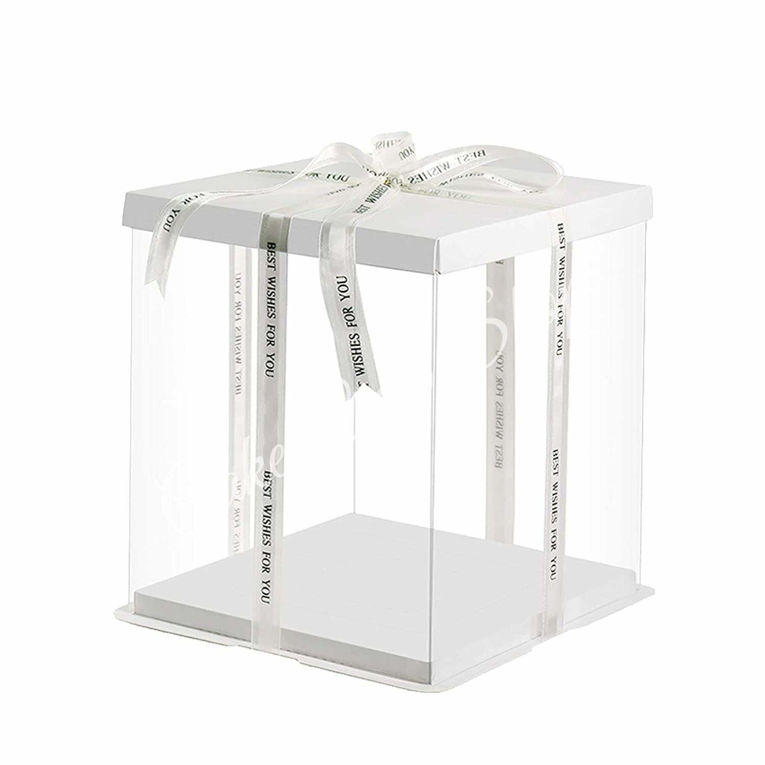 Clear transparent Gift Box, 8x8x12 Inches, Transparent Display Case for Hampers, Cakes, Clothes, dry fruits packing etc.. pack of 1-image-39