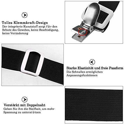 Bettlakenspanner Verstellbar 8 Stück, Betttuchspanner mit metallclips Elastische Lakenspanner Spannbettlakenhalter Matratzenspanner für Ecken von Bett, Krippe, Bügelbrett, Matratze oder Sofa (Schwarz) - Image 3