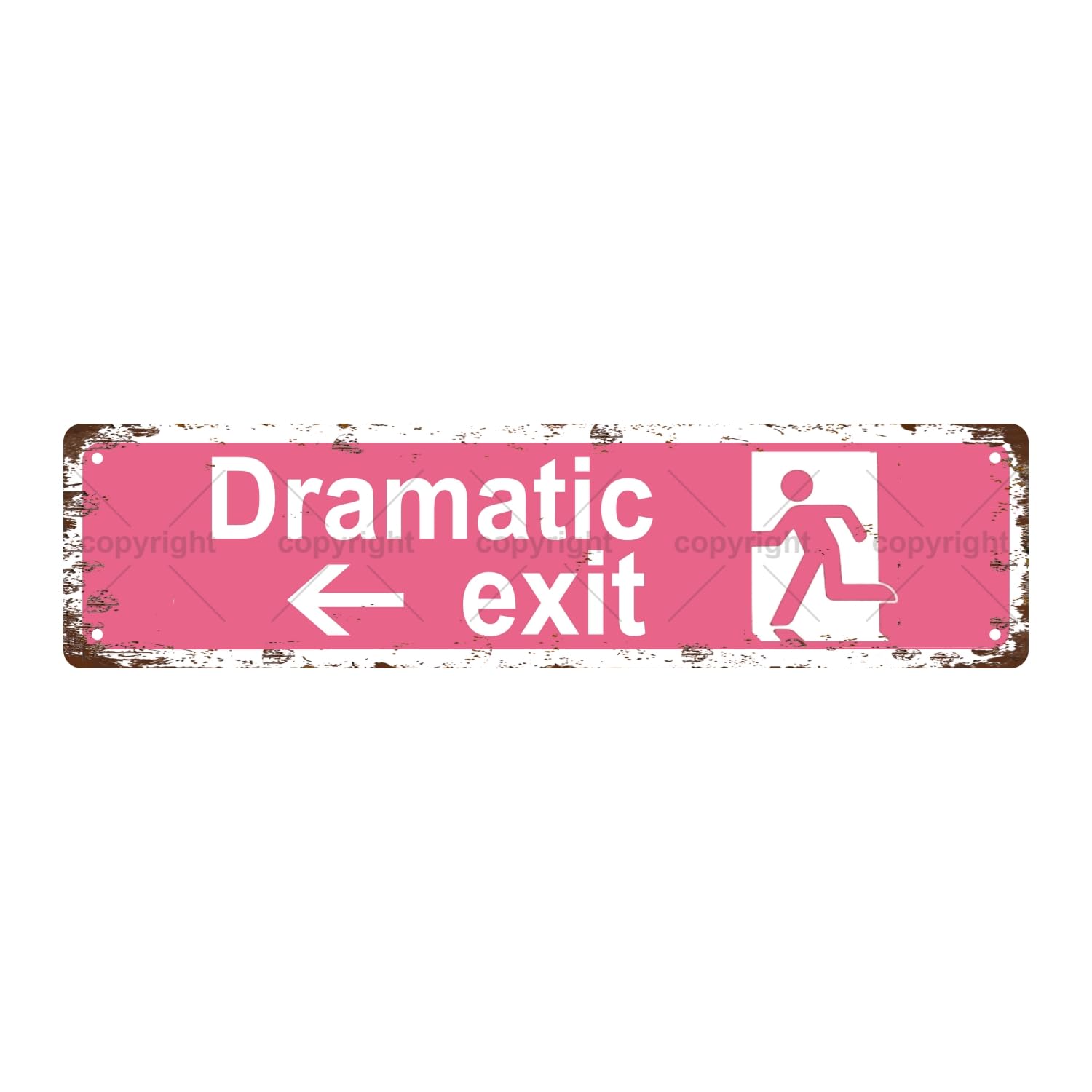 Dramatic EXIT Left Dramatic EXIT Metal Tin Street Sign Bar Cafe Garage Cave Home Room Wall Bathroom Farmhouse Garden Porch Patio Decor,4x16 Inch