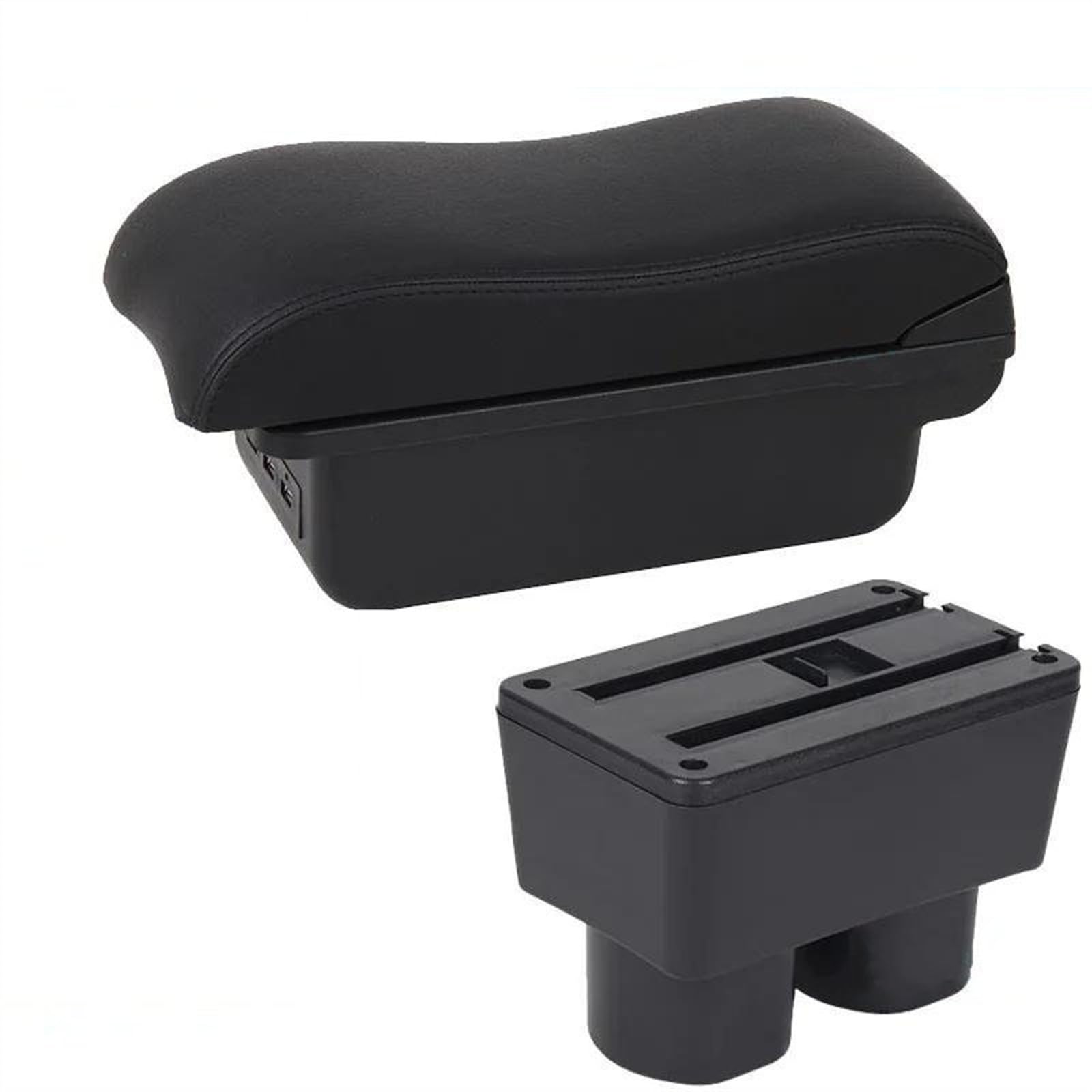 NMJLQW Storage Rack Car Armrest Box Interior Center Storage Box Car Accessories For Tiida C11 For Sylphy For Versa For Tiida For Latio(B2 Black line 3USB)