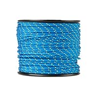 SNURO Polypropylenseil (2mm, 100M, blau mit gelb und grün) - Leichtes, vielseitig einsetzbares geflochtenes Seil für den Außenbereich, zum Überleben und für den Garten - Bruchlast 71kg