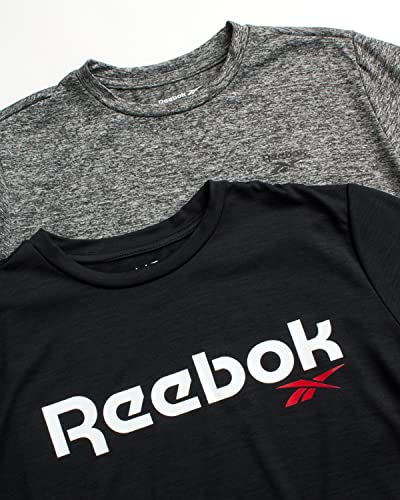 Reebok Boys? Athletic T-Shirt ? 2 Pack Active Performance Sports Tee (S-XL), Size Medium, Black/Pepp