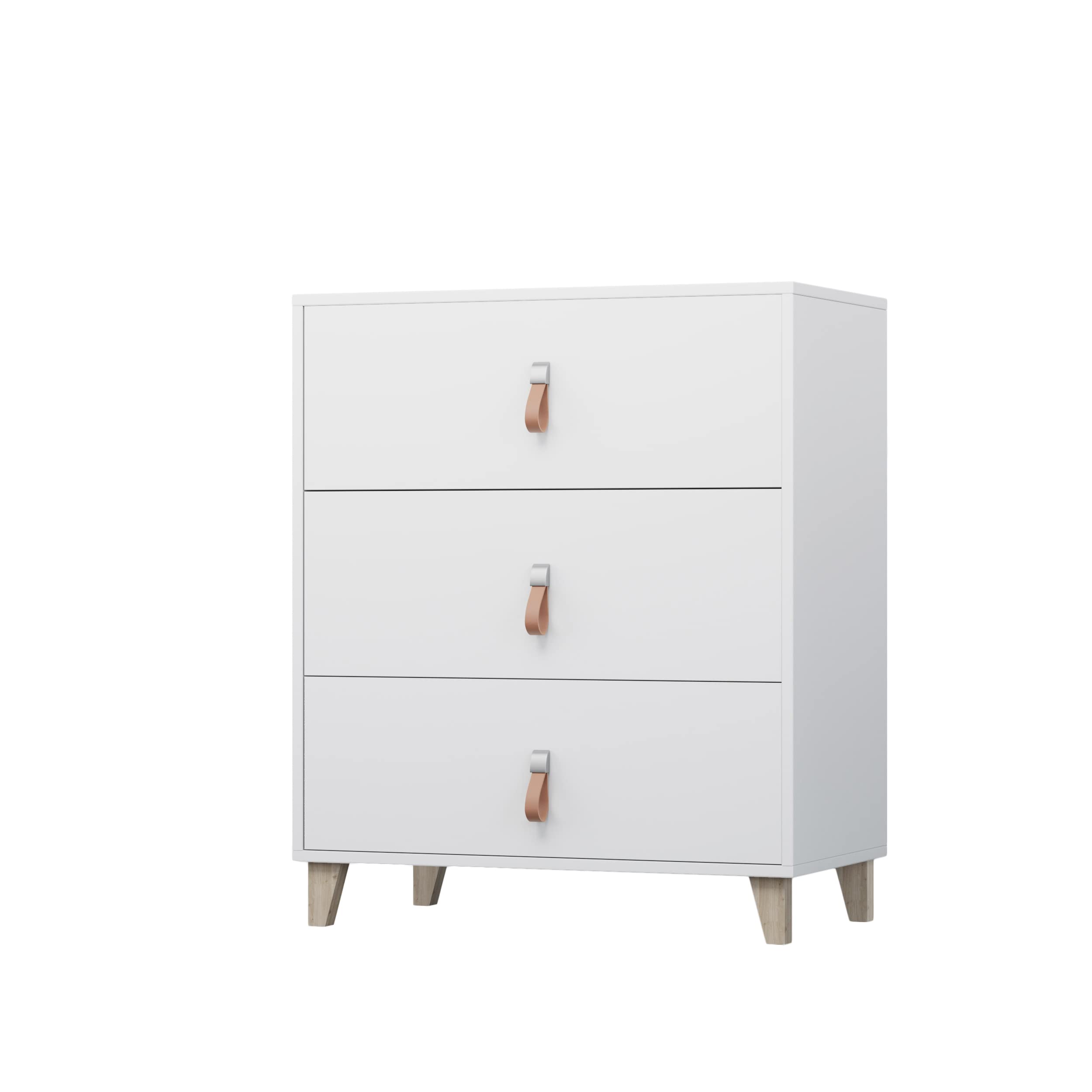 Fabryka Mebli Idźczak Kinderzimmer-Set Figo - Eleganter Schrank für Kinder, Kommode, Schreibtisch, Wandregal - Skandinavischer Stil, Modern Design - Weiß