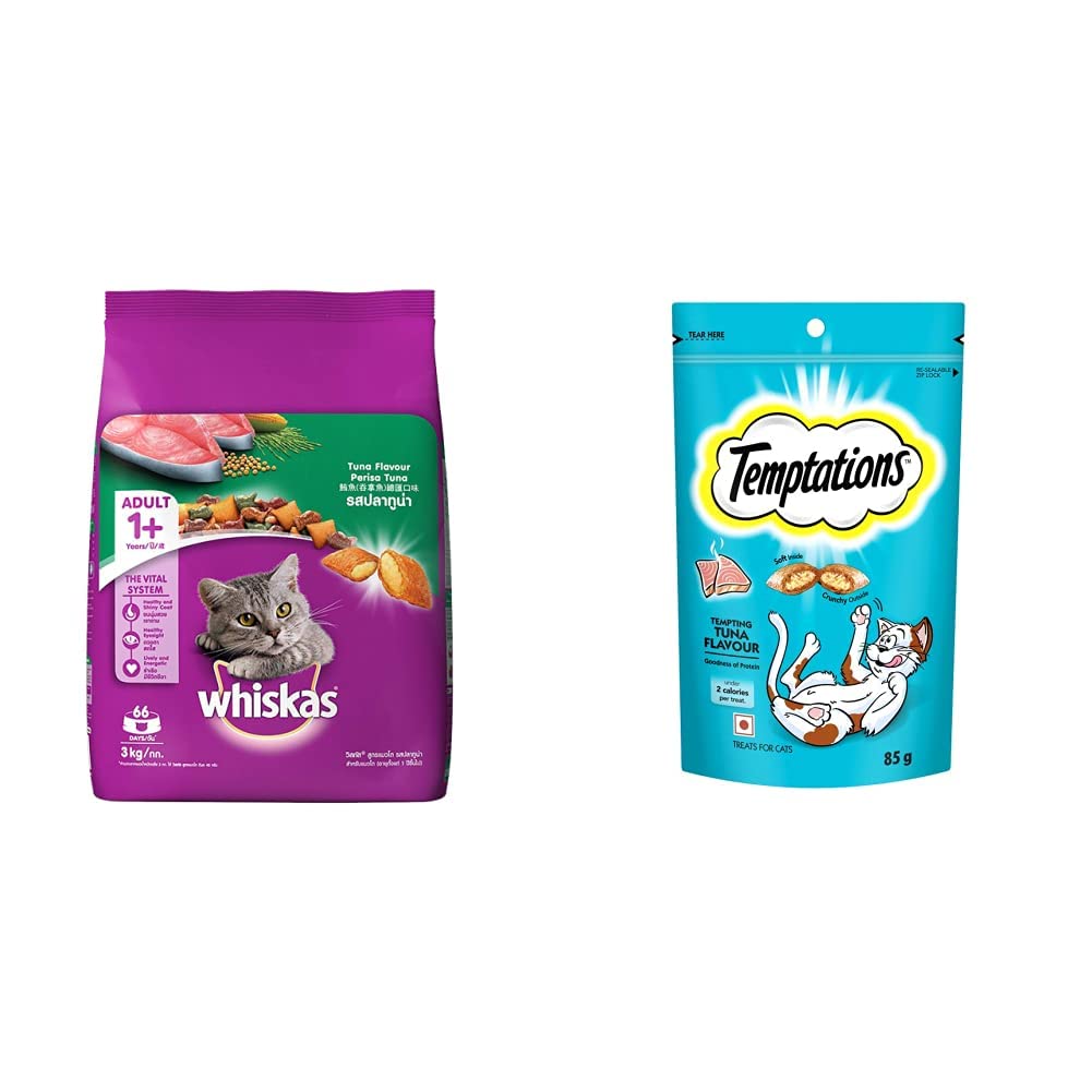 Whiskas Adult (+1 Year) Dry Cat Food Food, Tuna Flavour, 3kg Pack & Cat Treat, Tempting Tuna Flavour - 85 g (B09RWVC4RK) Amazon Price History, Amazon Price Tracker