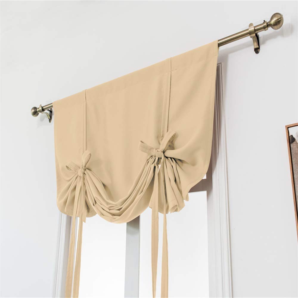 ele ELEOPTION Attacher Les Stores occultant Rideau de fenêtre Isolant Thermique Drapé Panneau Décoration de la Maison Balloon Shades pour Chambre (Beige, 120 * 120cm)
