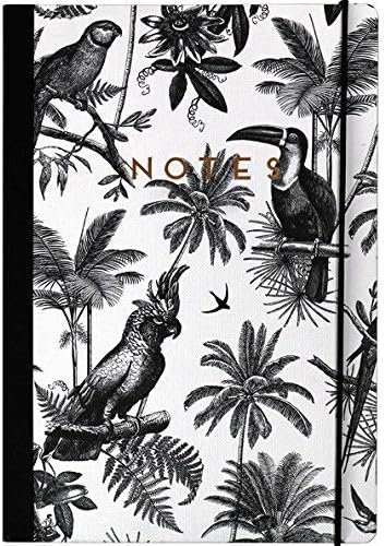 Alice Scott B5 Notebook - Notes - Black and White Journal with Gold Detail Office Product