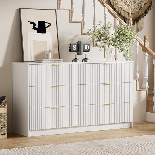 Image of Furniway White Dresser for Bedroom