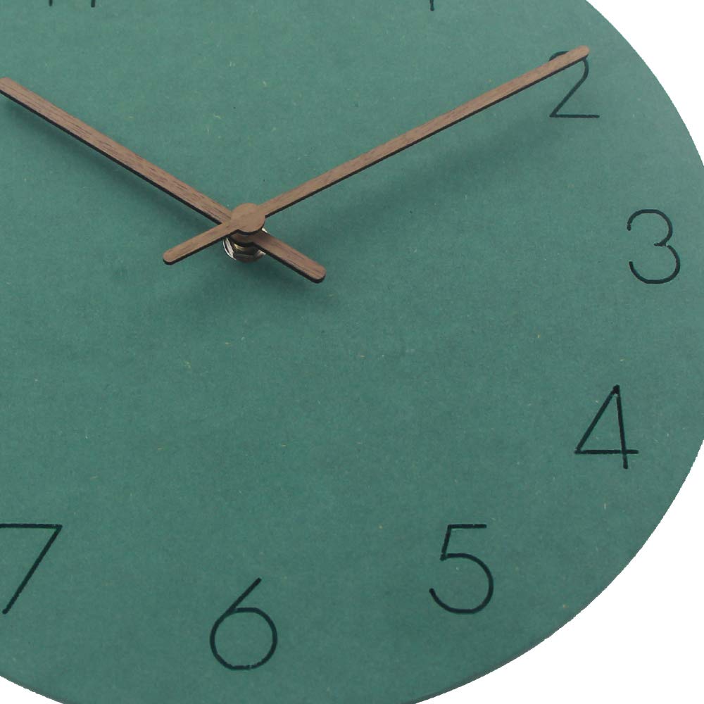 Timelike Orologio Da Parete Silenzioso In Legno 33 Cm – Verde, Numeri Romani, Moderno, A Batteria Per Soggiorno E Cucina